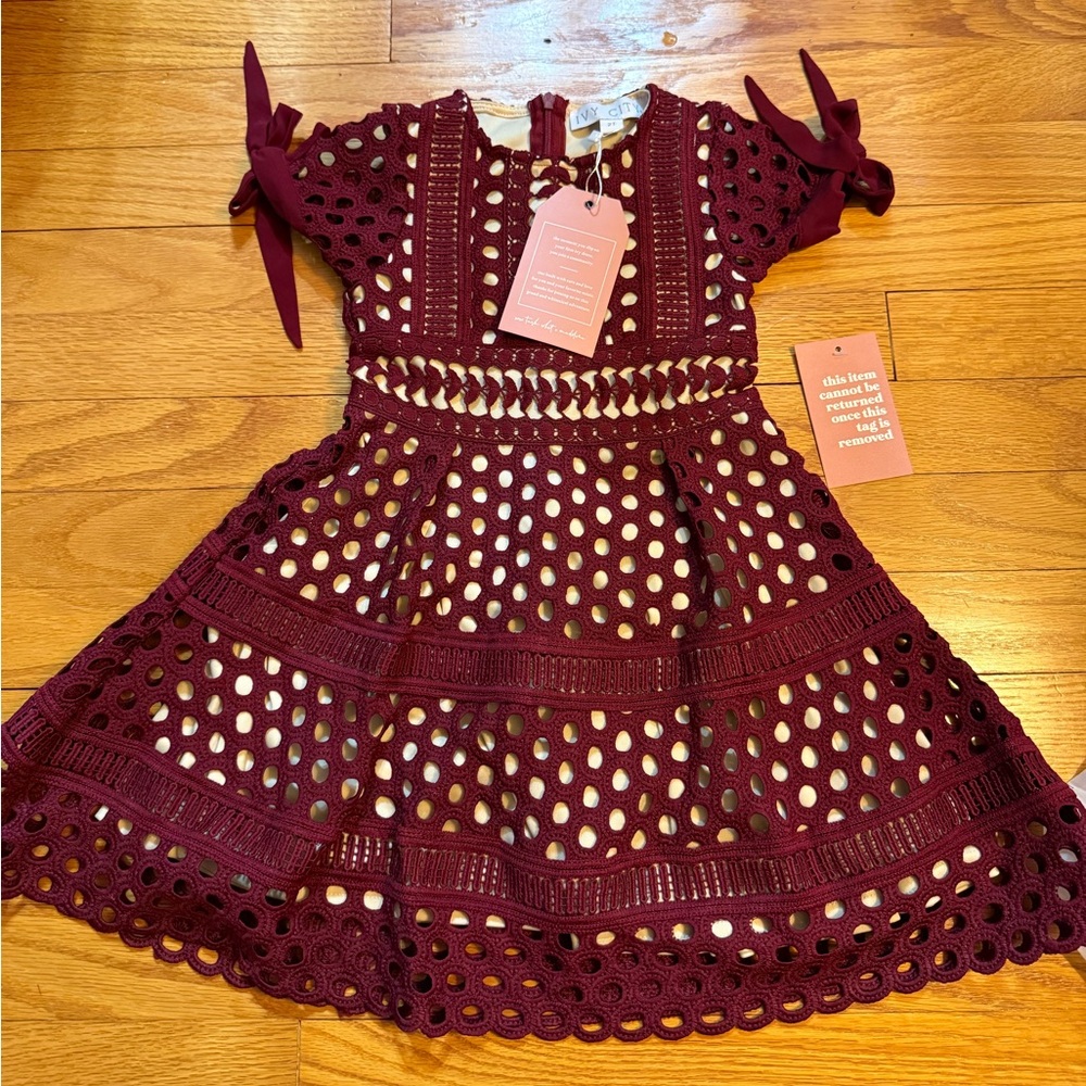 Ivy city co mini Vera dress in wine